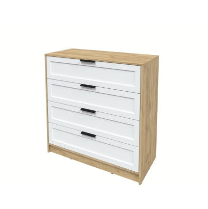 Kомод Тренд КТ-К100 (Дуб золотой ЛДСП/ Белый ЛМДФ) Ш1000 В1020 Г451